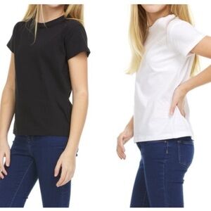 Classic Crewneck Short Sleeve Tee - Black & White size 10/12